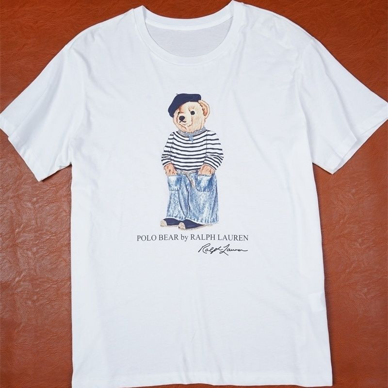 Baju Ralphs 100% Cotton Unisex Ralph Lauren พิมพ์แขนสั้นแฟชั่น Casual Tee