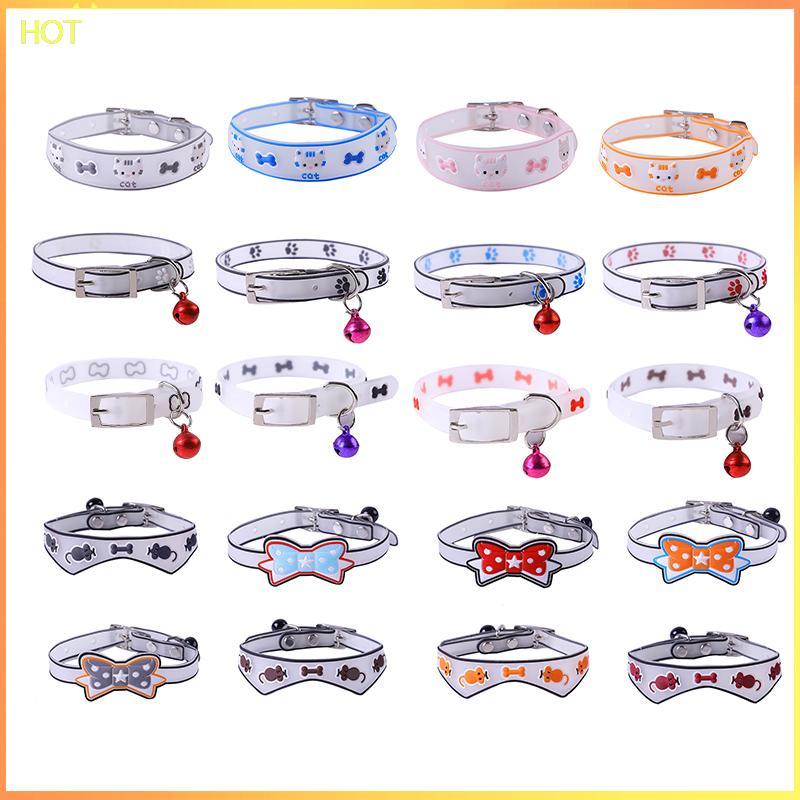 Technicolorsuper ปลอกคอเรืองแสงสัตว์เลี้ยงพร้อมกระดิ่งเรืองแสงในเวลากลางคืน สร้อยคอสุนัขแมว แหวนคอเร