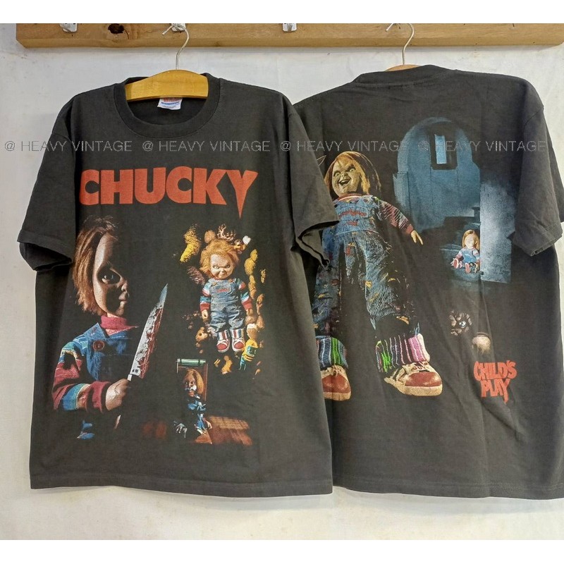 CHUCKY Legendary Movie tag HANES USA เสื้อวินเทจ เสื้อหนังตำนาน heavy vintage shirt