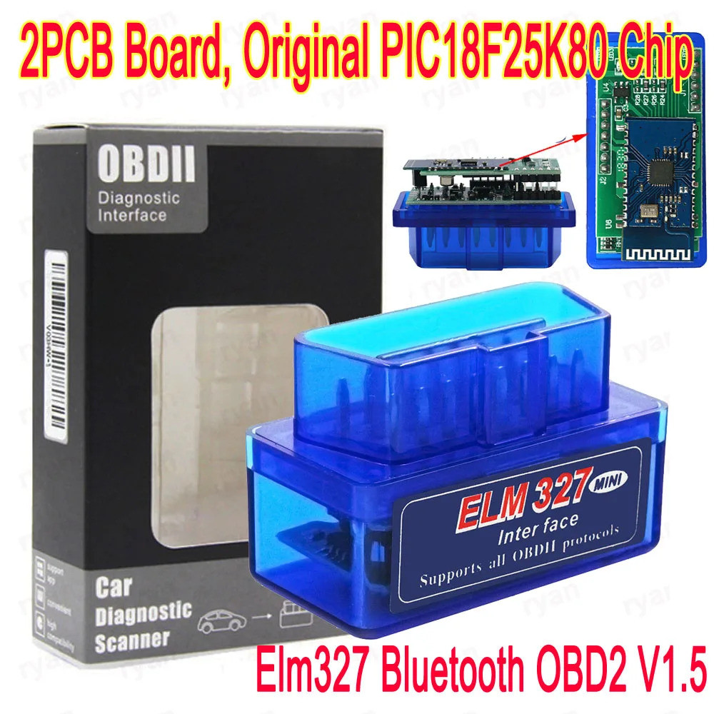 Top Elm327 V1.5 2 ชั้น Double Pcb Board เครื่องมือวินิจฉัยอัตโนมัติ Elm 327 V 1.5 Obd2 Code Reader P