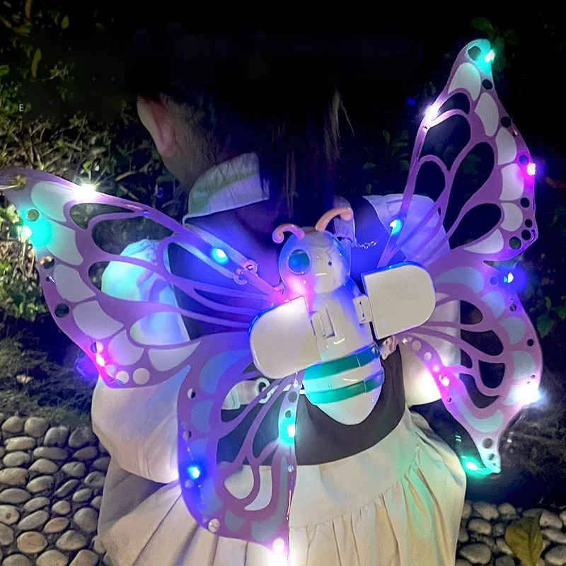 Electric Butterfly Wings Moving Elf Wing with Light Fairy Wings for Kids Birthday Christmas Cosplay 