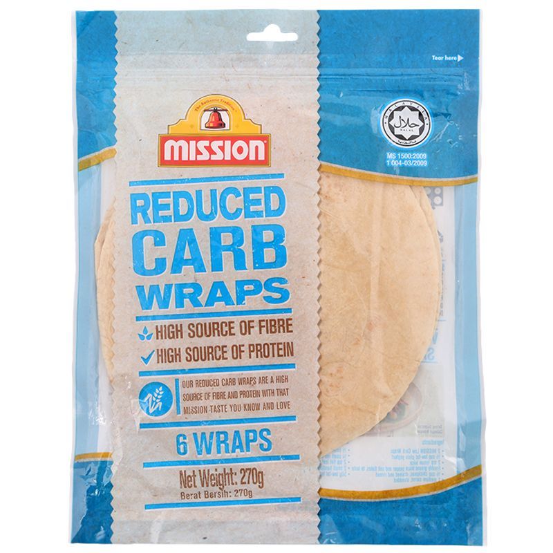 มิชชั่นรีดิวซ์คาร์บแรปส์ 270กรัม Mission Reduced Carb Wraps 270g. [หมายเลขบาร์โค้ด 9555615900173 ]