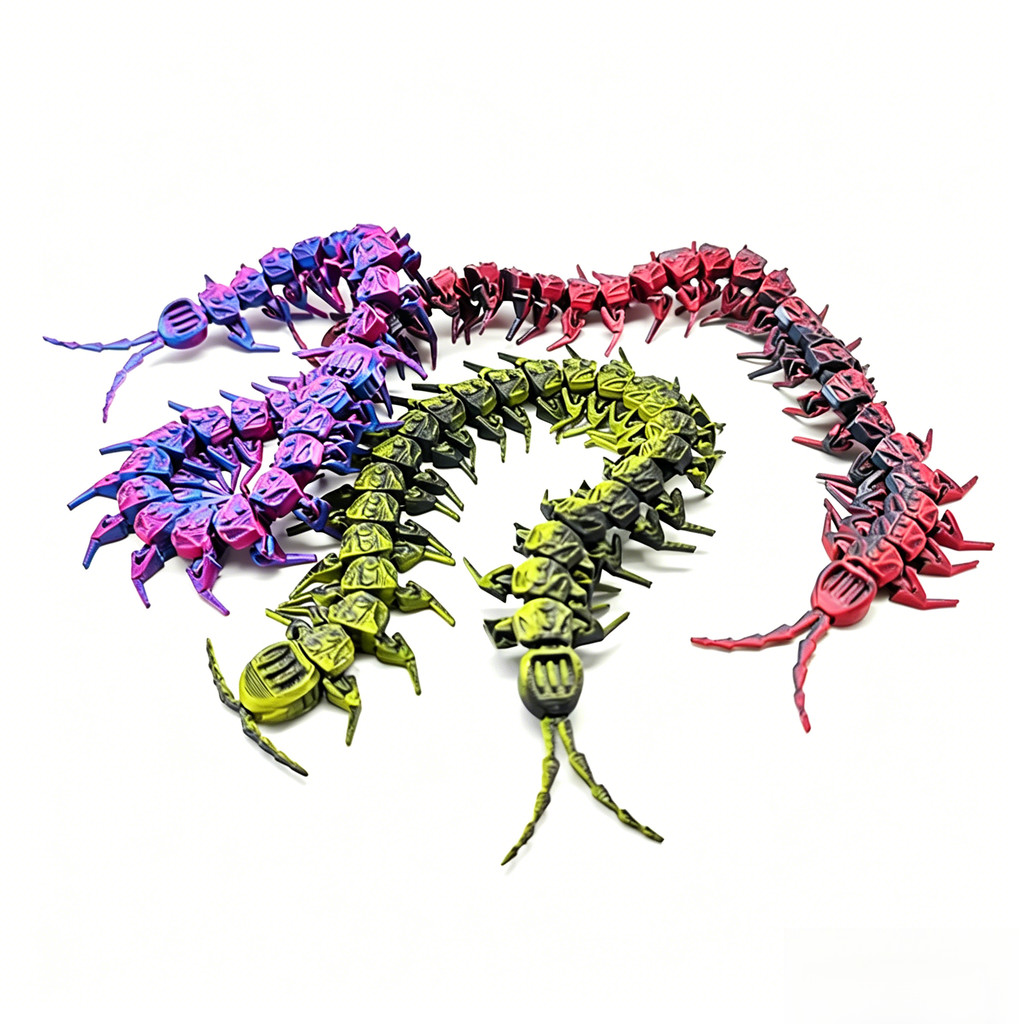 3D พิมพ์ Mechanical Centipede Articulated ที่สมจริงฮาโลวีน Prank ความเครียดบรรเทา Bug ชุดตกแต่ง