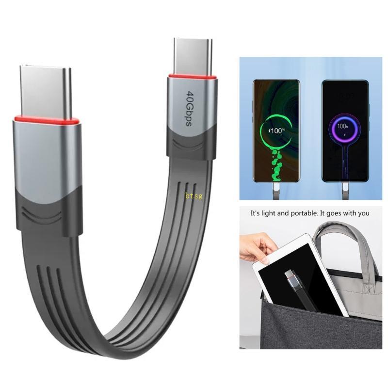 สายเคเบิล btsg สําหรับ 3 สาย 40Gbps สาย USB C พร้อมสายเคเบิล 60W PD 40Gbps