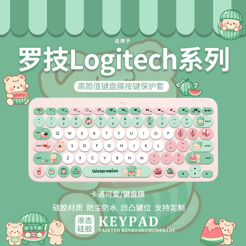 เหมาะสําหรับ Logitech Master Series PEBBLE2COMBO คีย์บอร์ดฟิล์ม LogitechK580 K380 K950 Kuromi Crayon
