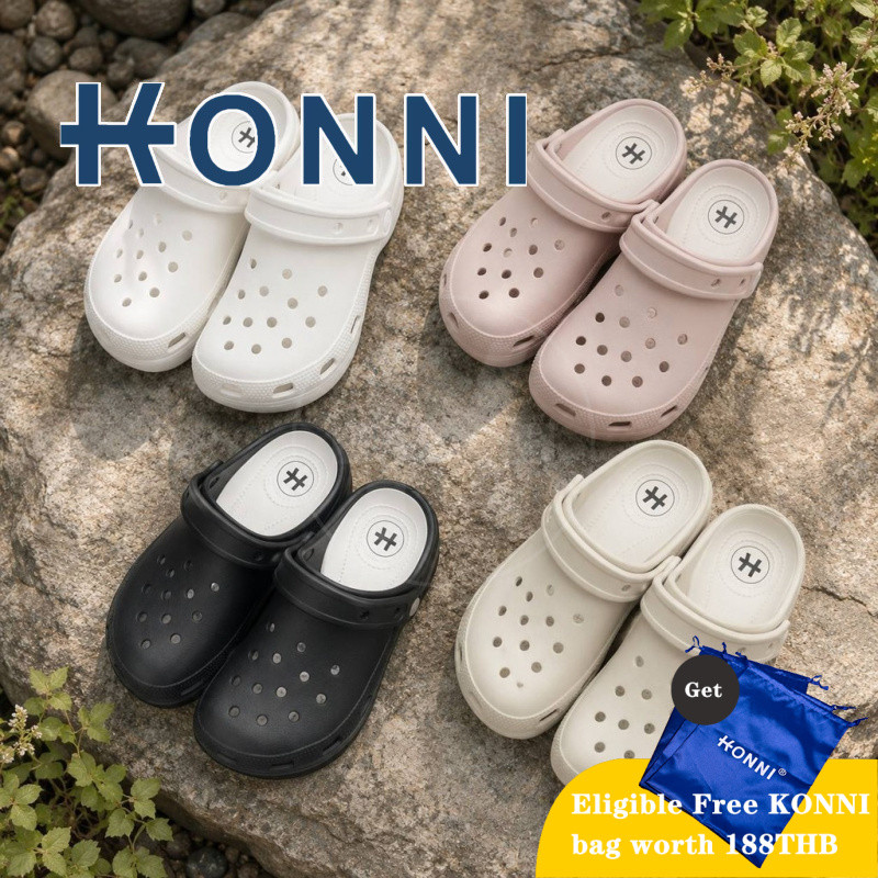 KONNI  แบบสวมหัวโต รองเท้าแตะหัวโตสุดฮิต   EVA สวมใส่สบาย  รองเท้าแตะ รองเท้าลำลอง   ข้นขึ้น   พื้นนุ่ม KN1-0801A