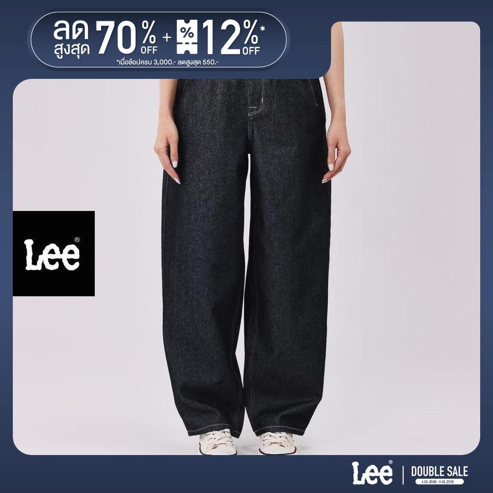 LEE กางเกงยีนส์ผู้หญิง เอวสูง ขากว้างช่วงบน Balloon Barrel รุ่น LE S126WBARN12 สียีนส์เข้ม