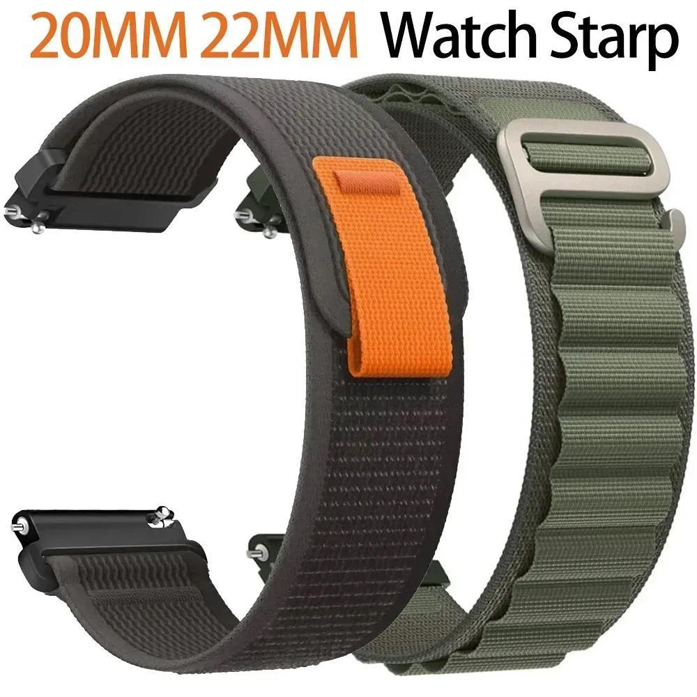 20mm 22mm Strap for Samsung Galaxy Watch 4 5 6 7 Classic Gear S3 Active 2 Nylon loop correa Amazfit GTS 2 3 4 mini Band