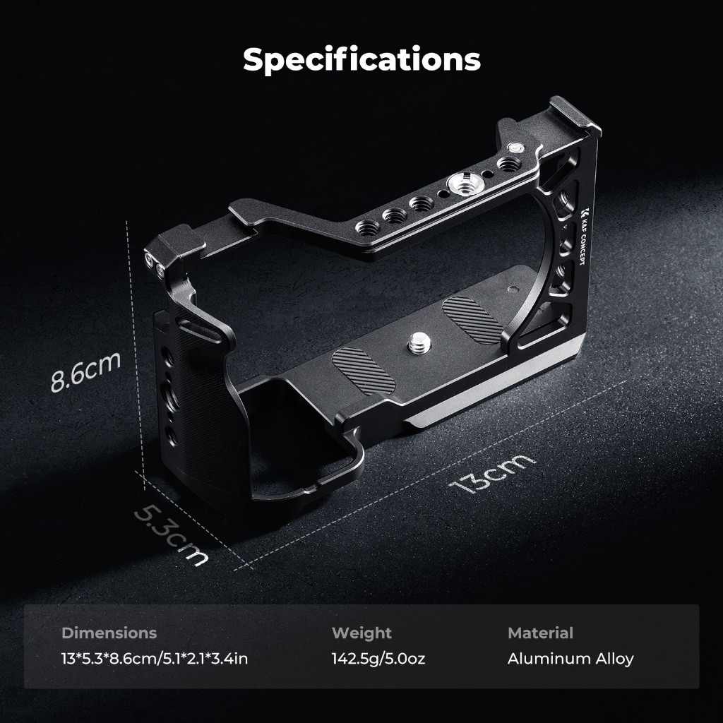 K&F CONCEPT กรงกระต่ายกล้องเต็มรูปแบบสําหรับกล้อง Sony A6500/A6400/A6300/A6000