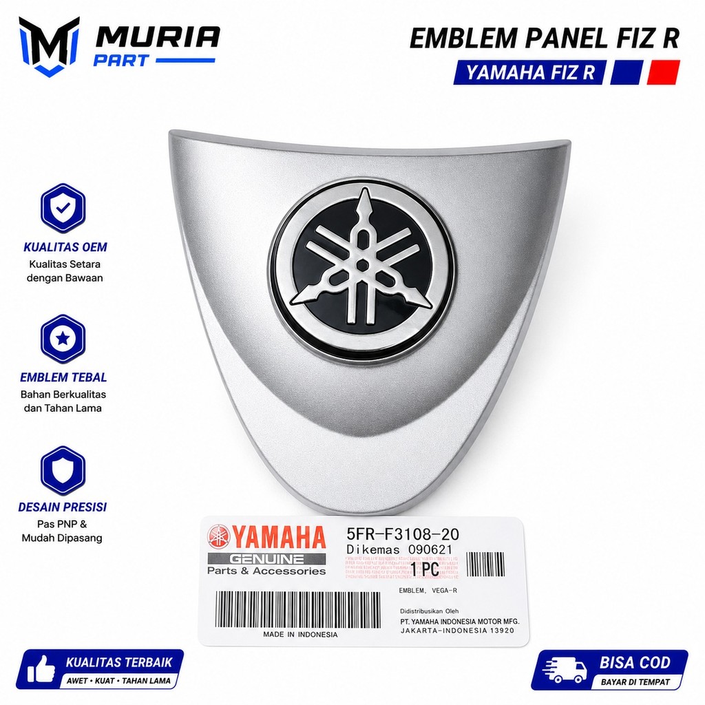 Vega R F1ZR FIZR Silver Premium Front Panel Logo Emblem