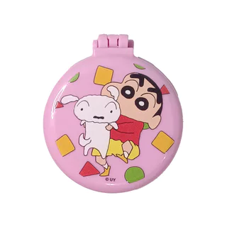 Comb Crayon Shinchan หวีกระจกแบบพกพาชินจัง ทรงกลมพับได้ กว้าง 7 ซม. ลายการ์ตูนลิขสิทธิ์ วัสดุพลาสติก