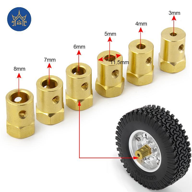 [xianyuan] 1 PC ล้อ Hex ข้อต่อ Coupler สกรูทองเหลืองอะแดปเตอร์ยางเชื่อมต่อ 3/4/5/6/7/8 มม.สําหรับ RC เรือรถอะไหล่ XY