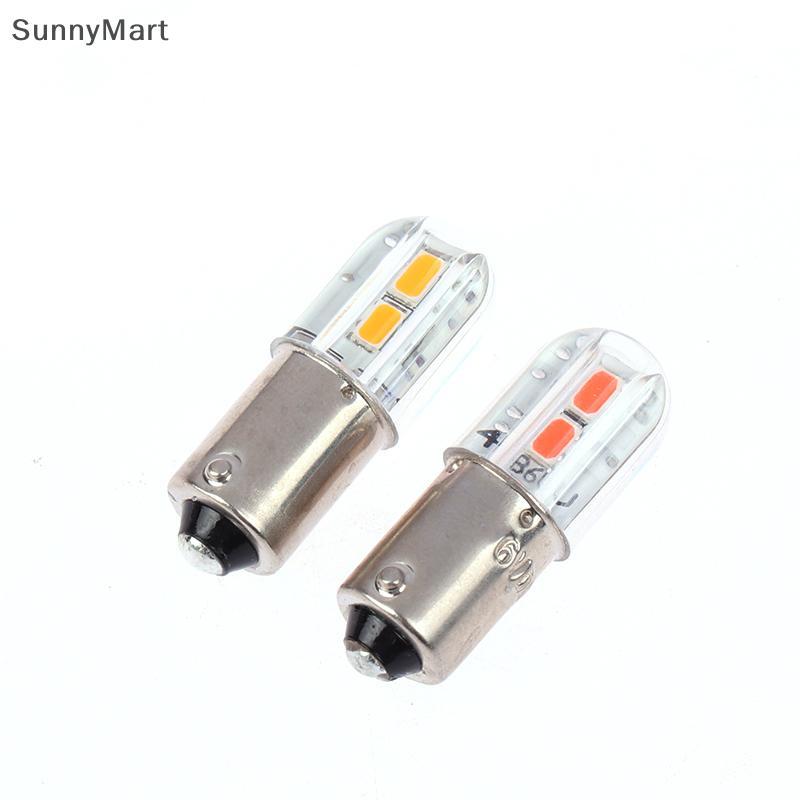 [SUN} BA9S หลอด LED 6V อัพเกรดหลอด 4LED เปลี่ยนโคมสําหรับไฟฉายไฟหน้ามอเตอร์จักรยานเครื่องมือหลอดไฟ L