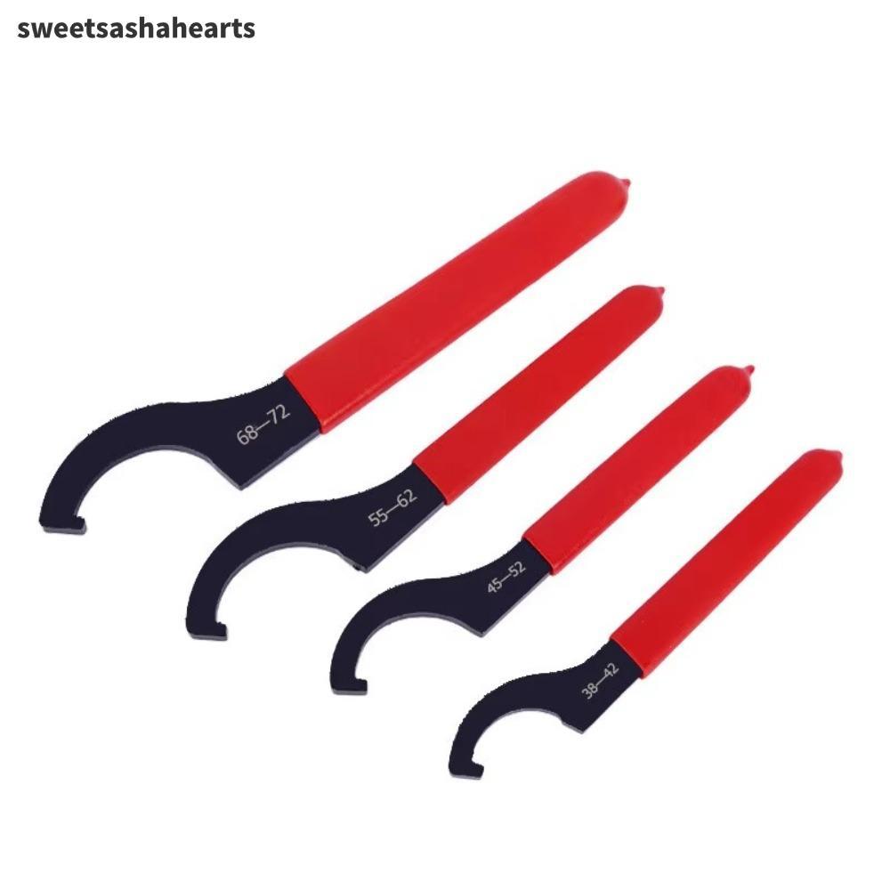 SWEE ประแจตะขอ Spanner, Anti Slip Handle สีดํา Oxidized ประแจเครื่องมือ,ประเภท 38-42 มม./45-52 มม./55-62 มม./68-72 45-48HRC สําหรับรอบ Nut C เครื่องมือ