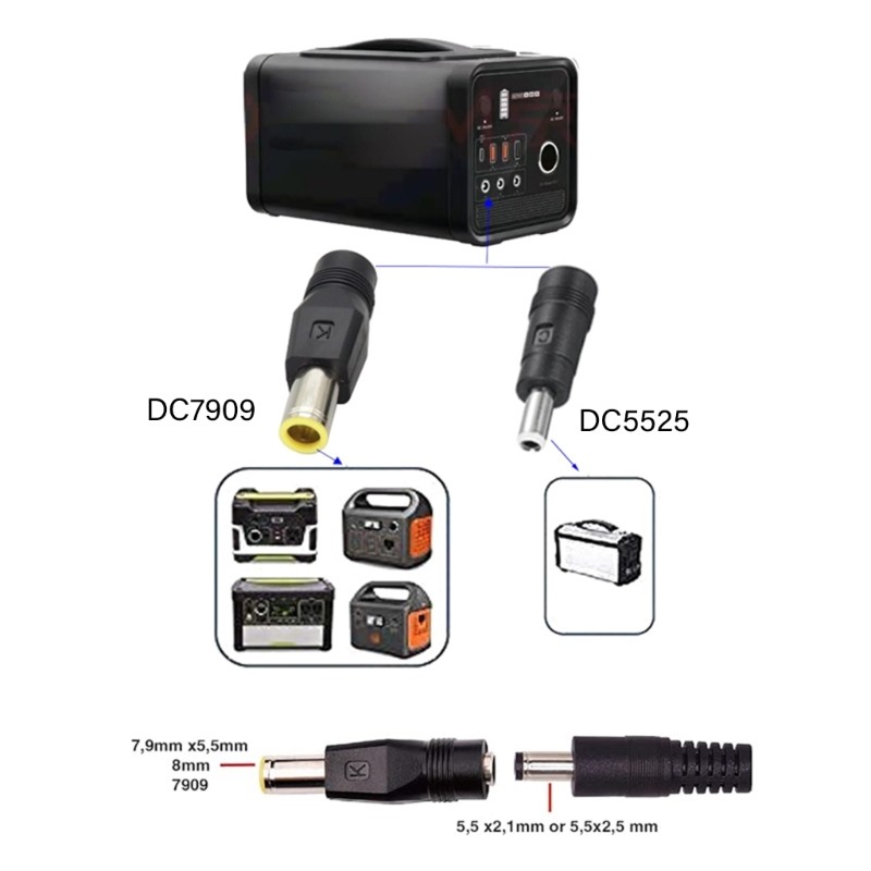 YOO XT60i to DC5521 สายไฟพร้อมชุดเพิ่ม 5525 และ 7909 สําหรับใช้ในพลังงานแสงอาทิตย์
