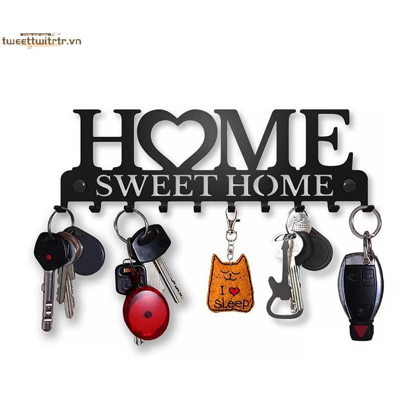TRTR 1PC ติดผนัง Sweet Home ตกแต่ง Key Holder, Key Wall Hook, Creative Key Holder สําหรับประตูด้านหน
