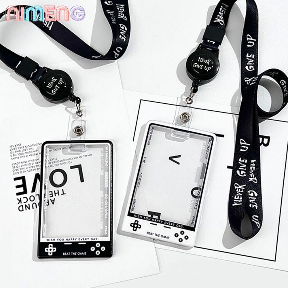 NIMENG 1 ชิ้นตัวป้องกันบัตรนักเรียน,แฟชั่นเกาหลีผู้ถือบัตรแสดง,โปร่งใสพร้อมสตริงKpop Photocardผู้ถืออุปกรณ์นักเรียน