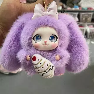 [Kacoom] Soft Fluffy Plush Rabbit จี้ยาง Face ตุ๊กตาของเล่นกระเป๋า Charm สําหรับพวงกุญแจ Bapa Girls Daily Accessory TH