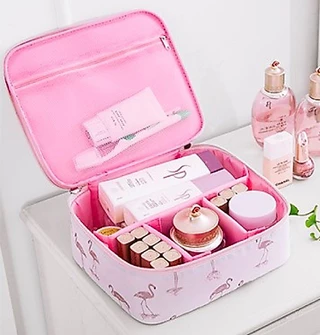 กระเป๋าเครื่องสำอางค์ แบบแบ่งช่อง ใส่กระปุกครีมได้ [KSO79B]