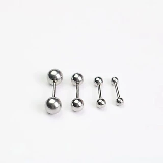 จิวสแตนเลส​ รุ่นเบสิค หนา 0.8,1.2,ยาว 6,8,10 mm ไม่แพ้สีไม่ลอก(ราคาต่อ 1 ข้าง)​