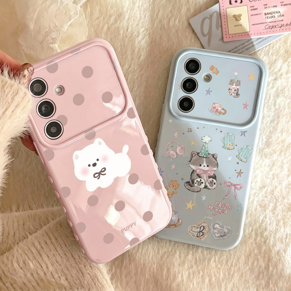 Soft TPU เคส for Samsung A57 A37 A27 A17 A07 A56 5G A55 A36 A26 A12 A14 A16 A06 A05S A54 A13 A15 มาการองรูปหัวใจฟองสบู่