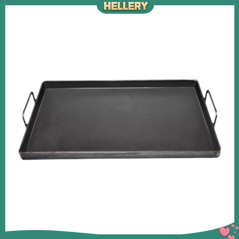 [HelleryTH] Universal Cast Iron Griddle Plate Nonstick Grill Pan BBQ Stove Top Accessory for Kitchen
