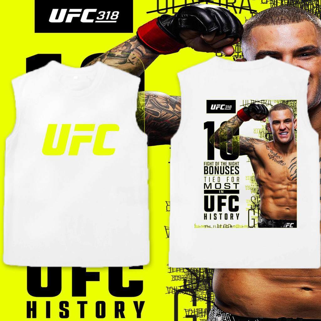 เสื้อกล้าม UFC 318 Dustin Poirier สไตล์กีฬามวยไทย MMA สำหรับผู้ชายและผู้หญิง S-3XL