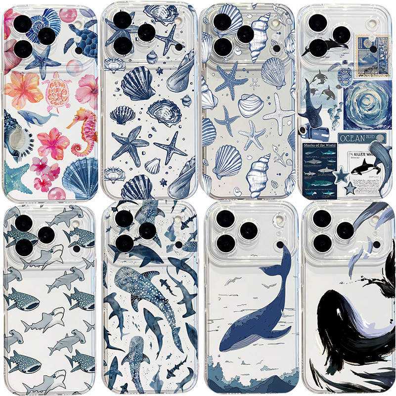 Ocean Shark Whale Designเคสโทรศัพท์สําหรับXiaomi Mi 15T Pro 11 Lite POCO F7 X7 X6 X5 F5 M4 X4 Pro X4