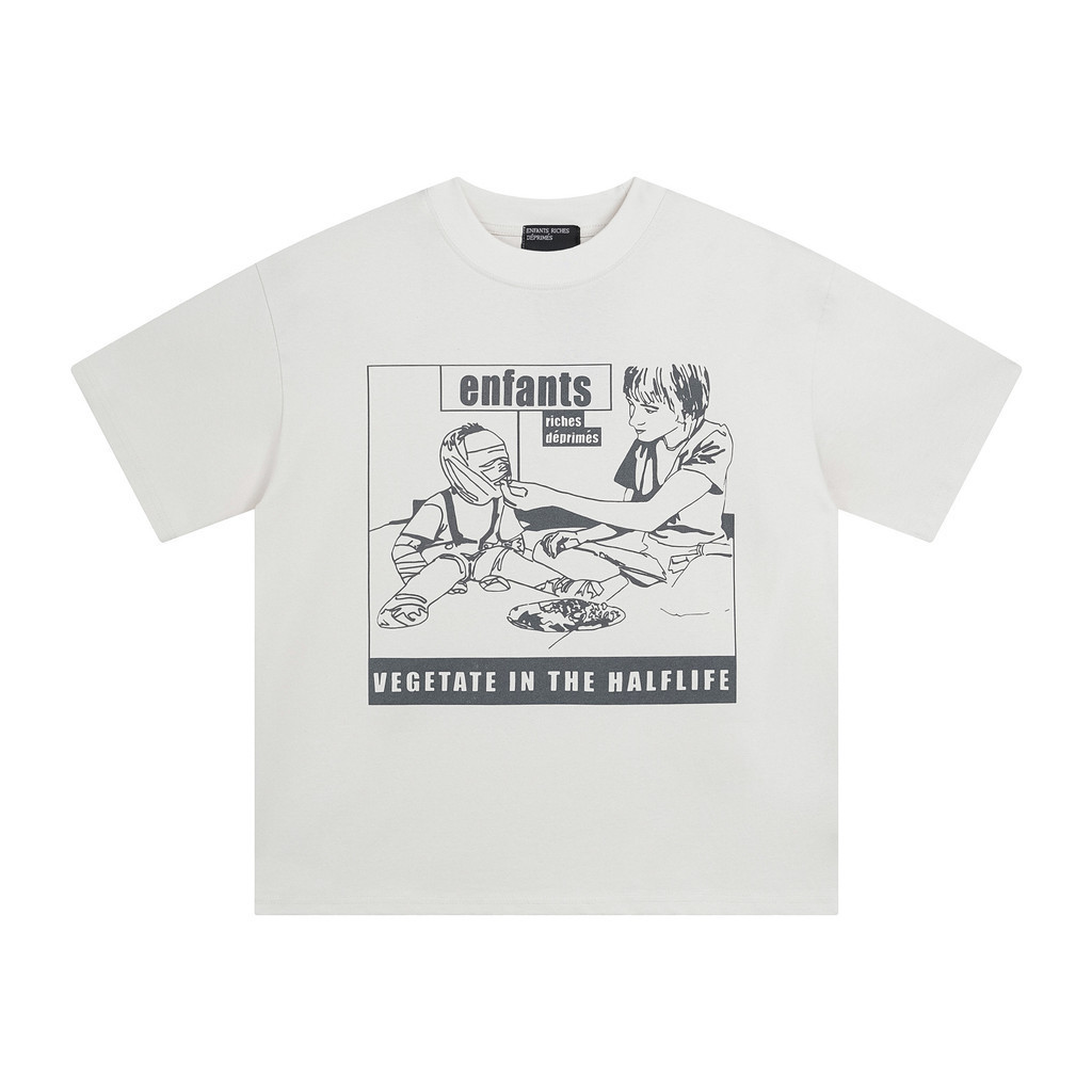 ERD loren ERD Melanchon Fu รุ่นที่สอง Botanical Man รอบคอแขนสั้นผู้ชายผู้หญิงสไตล์เดียวกันฤดูร้อน