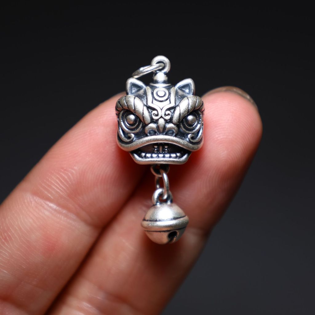 ทองแดงชุบเงิน Lion Bell Lion จี้ Bodhi สร้อยข้อมือมือลูกปัดเชือกถัก diy Wenwan อุปกรณ์เสริม z7.14