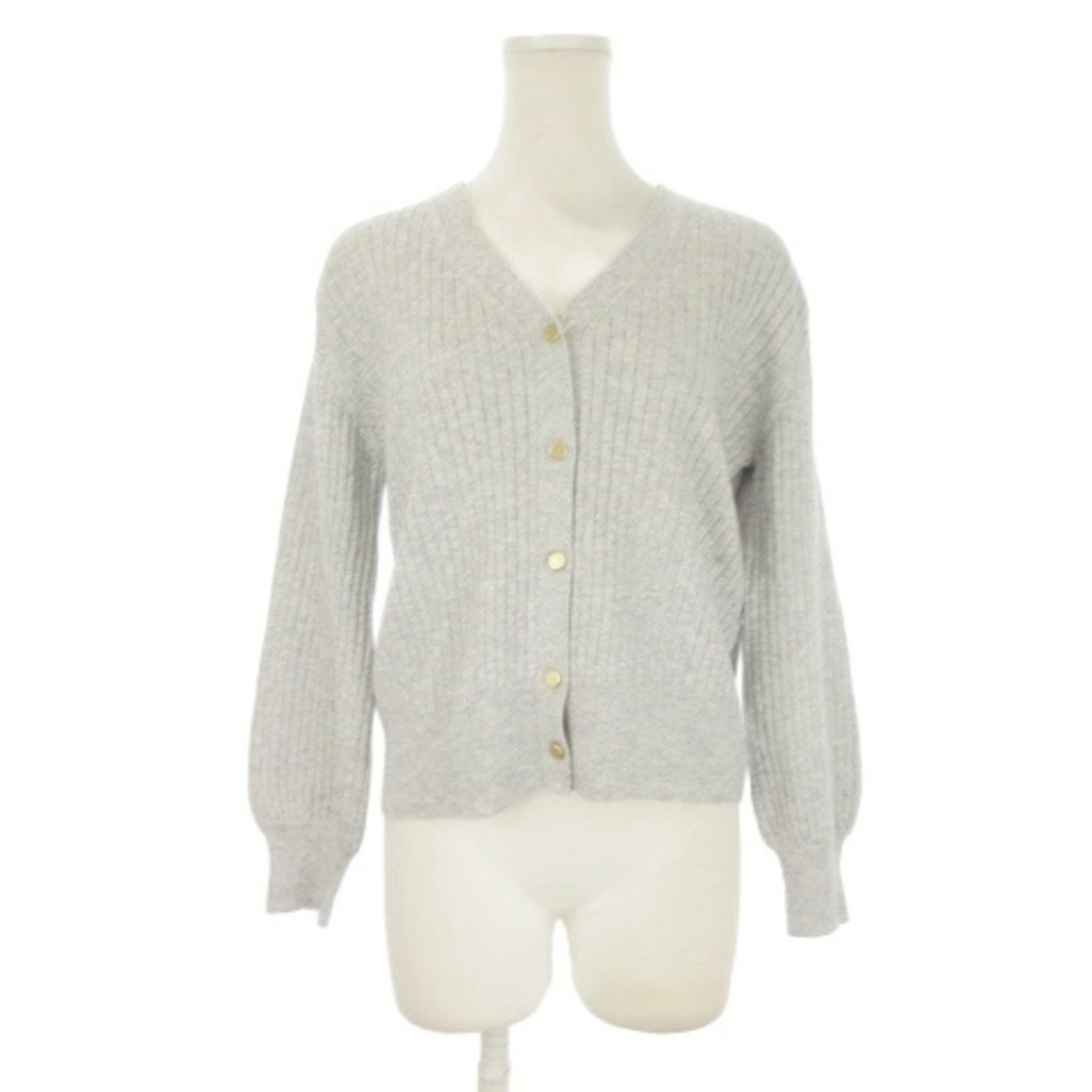 ViS Cardigan Sweater v-neck gray Silver lame Direct from Japan Secondhand