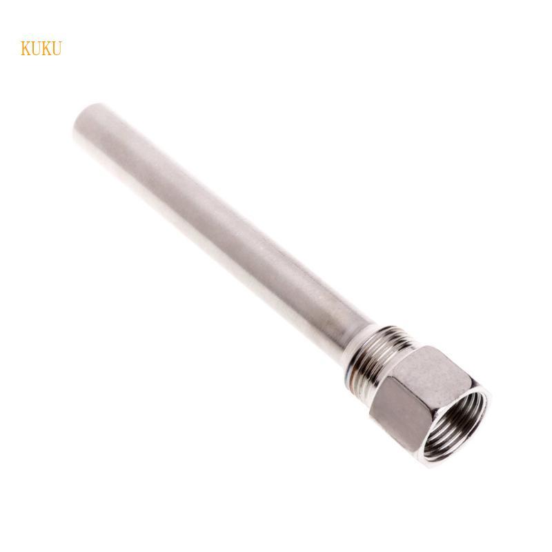KU* Thermocouple Tube Thermowell 304 สแตนเลส 1 2 BSP G Thread OD6mm Immersion Sleeve Pocket สําหรับอ