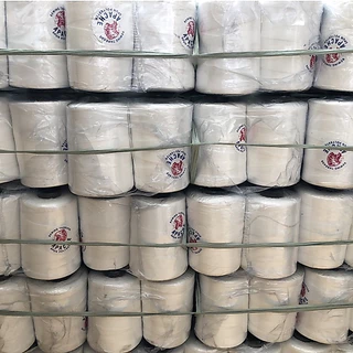 [[ 1 แพ็ค 6 หลอด ]] ด้ายเย็บกระสอบ เย็บถุง ด้ายมัดไส้กรอก เบอร์20/6 สีขาวออฟไวท์ ขนาด 250 กรัม