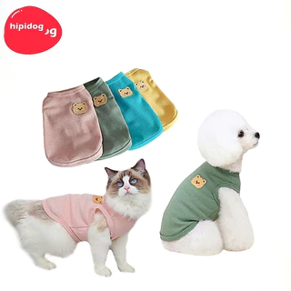 【Hipidog】เสื้อผ้าสัตว์เลี้ยง เสื้อกั๊ก แบบบาง ระบายอากาศได้ดี ลายหมีน่ารัก สําหรับสุนัข แมว