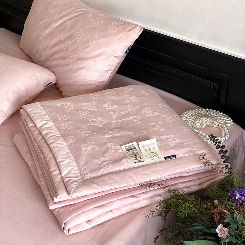 Class A Mother Baby Grade 100 Cotton Jacquard Cool Quilt ชุดสี่ชิ้นผ้านวมเครื่องปรับอากาศซักเครื่องไ