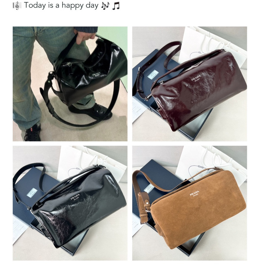 PP/New Boston Oil Leather Boston Bag/Shoulder Bag