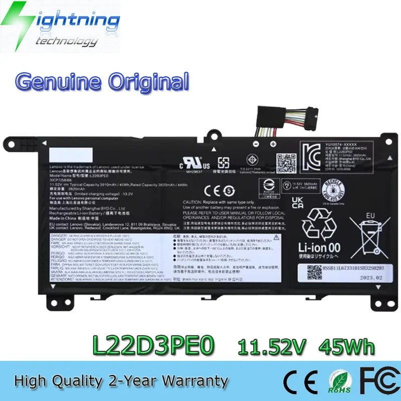 ใหม่ L22B3PE0 L22L3PE0 L22M3PE0 11.52V 45Wh แบตเตอรี่สําหรับ Lenovo Thinkbook 14 gen 6