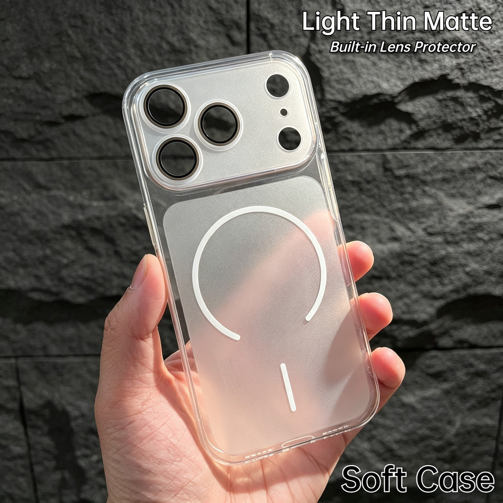 Ultra Thin Soft สําหรับ iPhone 17 Air 16 15 14 Plus 13 12 Pro Max Matte โปร่งแสงและเลนส์ฟิล์มป้องกัน