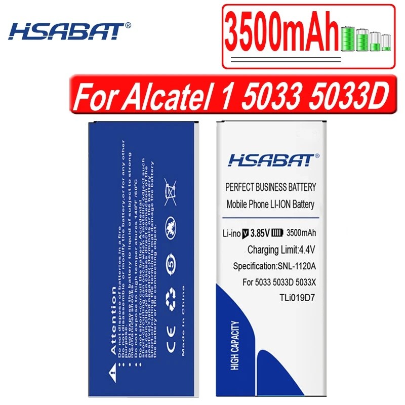 HSABAT 3500mAh TLi019D7 แบตเตอรี่สําหรับ Alcatel 1 5033 5033D 5033X 5033Y 5033A 5033T 5033J / Telstr