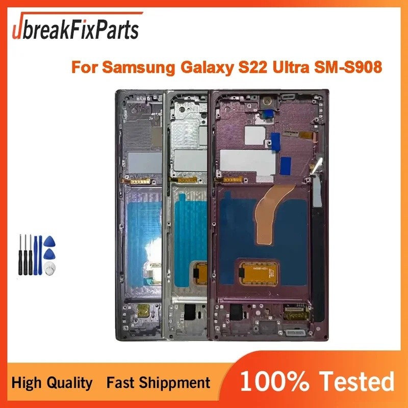 OLED สําหรับ Samsung Galaxy S22 Ultra SM-S908 S908u จอแสดงผล LCD หน้าจอสัมผัส + ประกอบกรอบ