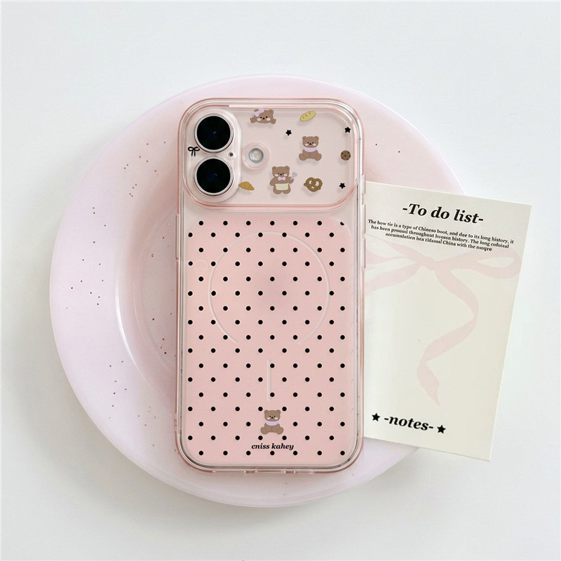 เคสไอโฟน13 เหมาะสำหรับ IPhone 17 16 15 14 13 12 11 Pro Max 15 14 16 Plus Air เคสลายจุด หมี คุกกี้ น่ารักมาก กันกระแทก