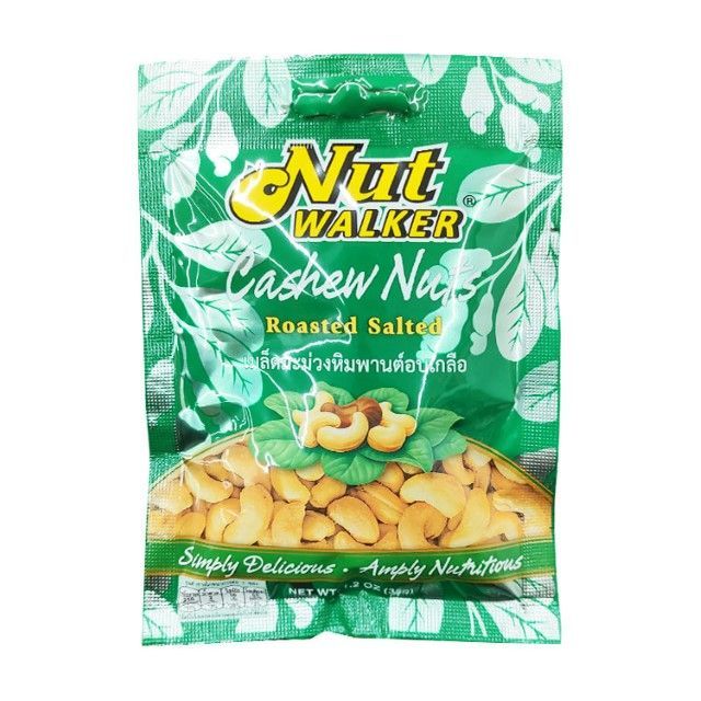 นัทวอล์คเกอร์ เม็ดมะม่วงหิมพานต์อบเกลือ Nut Walker Roasted Salted Cashew Nuts 35g.