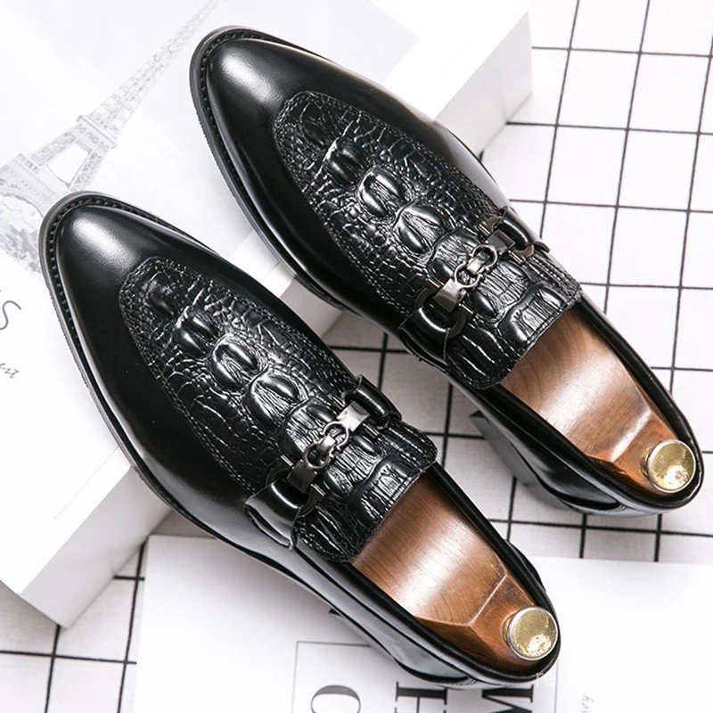 ชุดใหม่หนัง Lofers ผู้ชายคลาสสิก Casual ธุรกิจรองเท้าสําหรับชายสังคมรองเท้าหนัง Slip บนงานแต่งงานรอง
