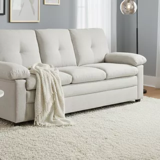 HomeHuk โซฟาผ้า 3 ที่นั่ง รุ่นออกัสต้า - สีน้ำตาลอ่อน