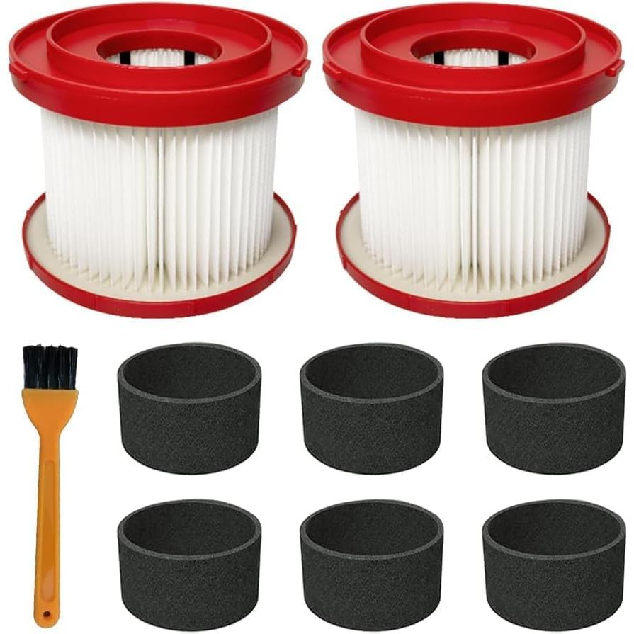2 แพ็ค 49-90-1900 เปลี่ยน HEPA Filter ใช้งานร่วมกับ Milwaukee ไร้สาย M18 สูญญากาศ 0780-20 0880-20, 6