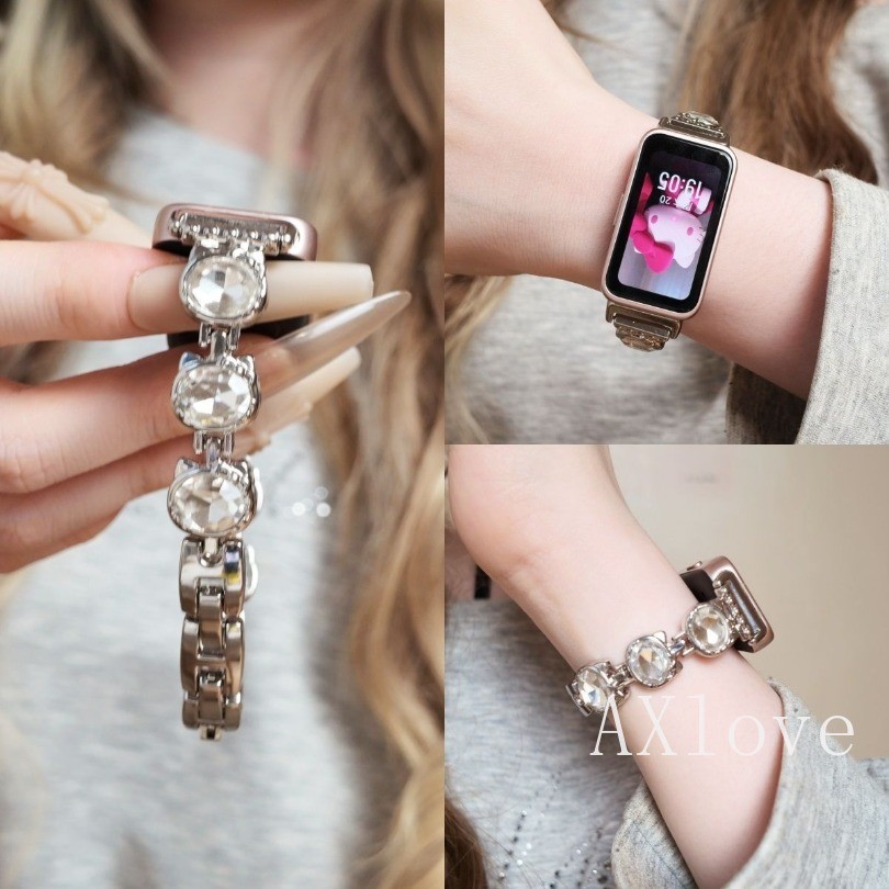 Zircon BandสําหรับHuawei 11 11Pro 10 9 8Zirconiumสร้อยข้อมือสําหรับHuaweiนาฬิกาFit 3 4pro 5 Proสายรัด