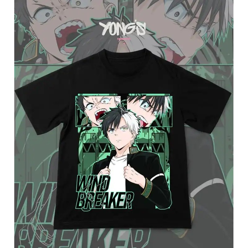 เสื้อยืดวินเทจลายอนิเมะ Wind Breaker สำหรับทุกเพศ, เสื้อ Wind Breaker, เสื้อ Mana, เสื้อคู่รัก, เสื้