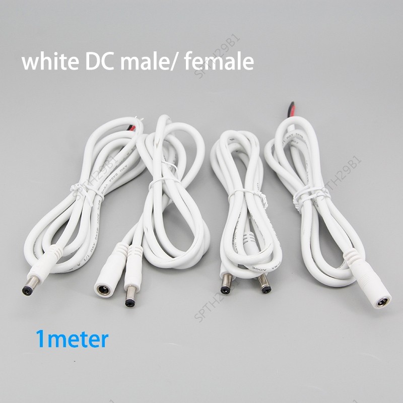 5v 12v 24v สีขาว 1m DC ชายหญิง Power Supply Connector สายต่อ 5.5x2.1 มม. 18awg 7A สําหรับ Strip ligh