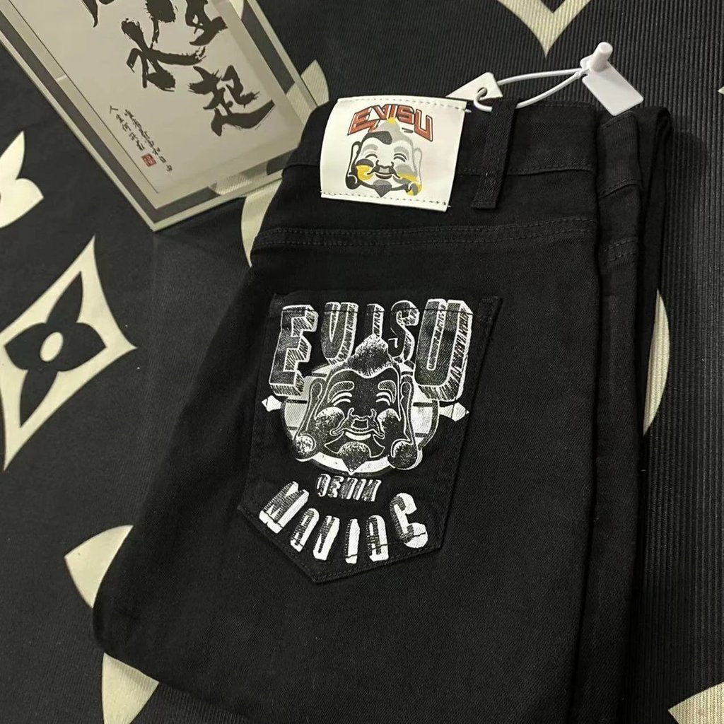 กวางโจว Fushen EVISU ซับในขนแกะหนาสไตล์ใหม่ Street Wear พิมพ์ Casual High-End All-Match สไตล์เดียวกั