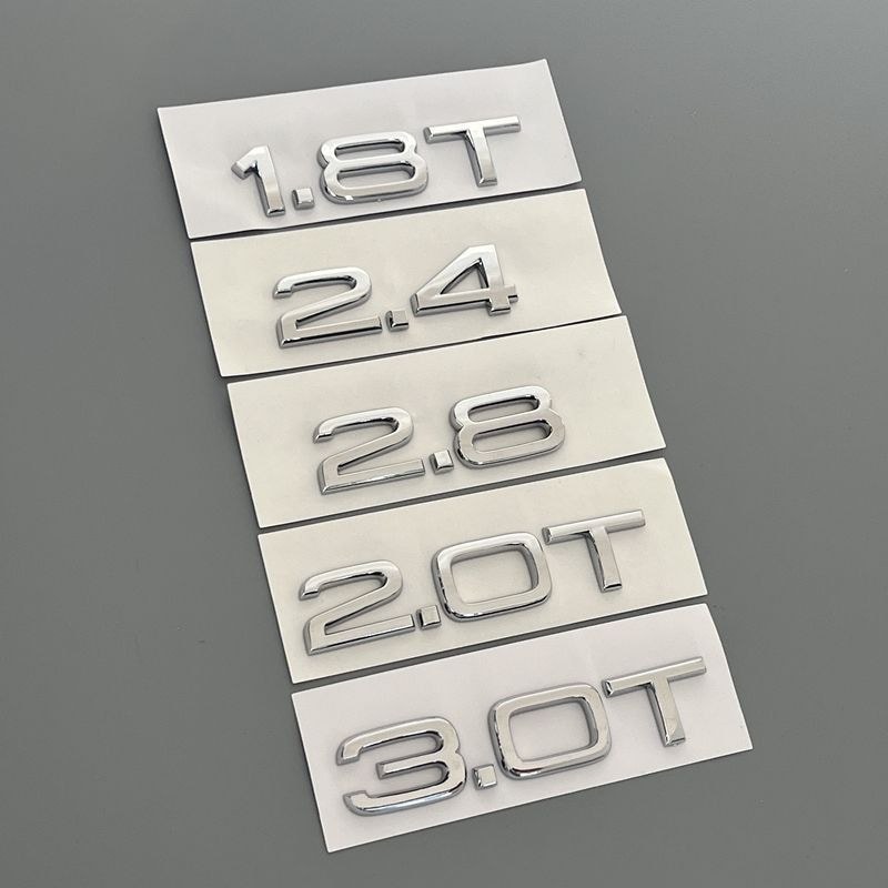 3d สามมิติหมายเลข 1.8T 2.0T 3.0T Displacement รถสติกเกอร์ Lift 4.0T สีดําลิตร Creative ตกแต่งที่ไม่ซ